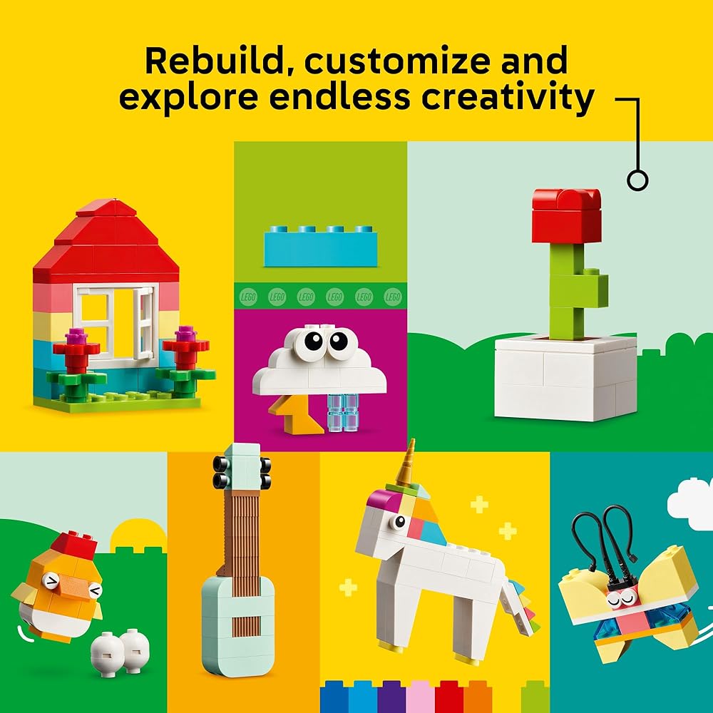 LEGO Classic Bright Creative Brick Box Building Blocks Educational Toy for Ages 4+ Kids and Girls 11038