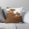 Cow Hide Brown White 2 Square Pillowcase Polyester Linen Velvet Creative Zip Decor Pillow Case Car Cushion Cover Wholesale