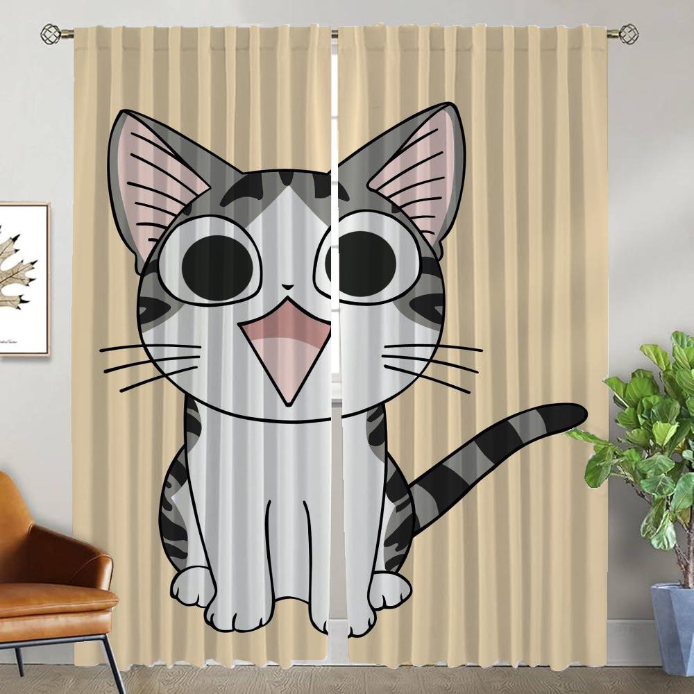 

Chis Sweet Home Shades Home Interior Curtains for Living Room Tulle for Bedroom Blackout Curtain Partition Halloween Decoration W50xH70cmx2pcs-CL