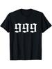 999 T-Shirt - Unisex Adults & Kids, Black, Small, Short Sleeve, Cotton 80% Polyester 20%