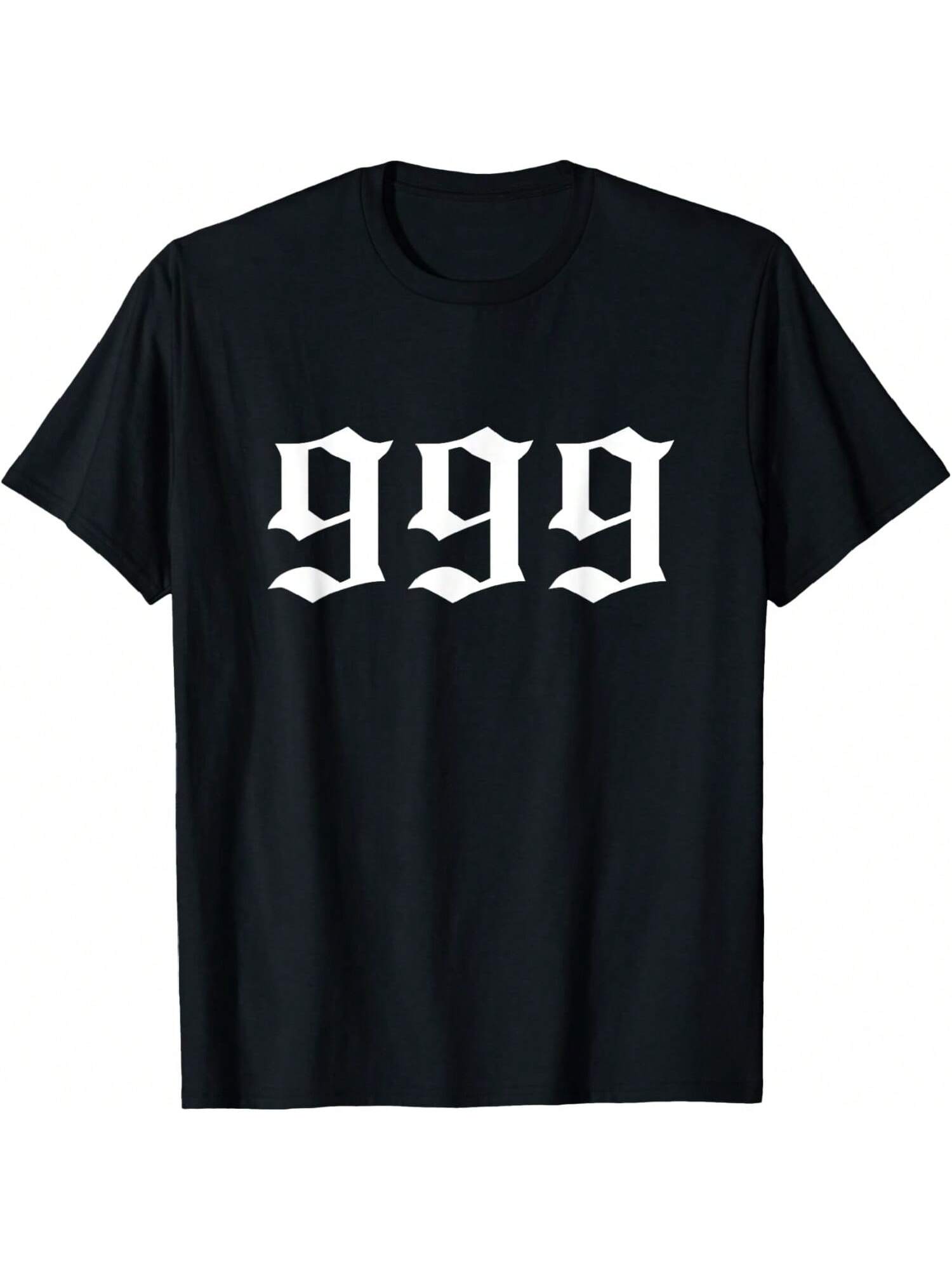 999 T-Shirt - Unisex Adults & Kids, Black, Small, Short Sleeve, Cotton 80% Polyester 20% S разноцветный