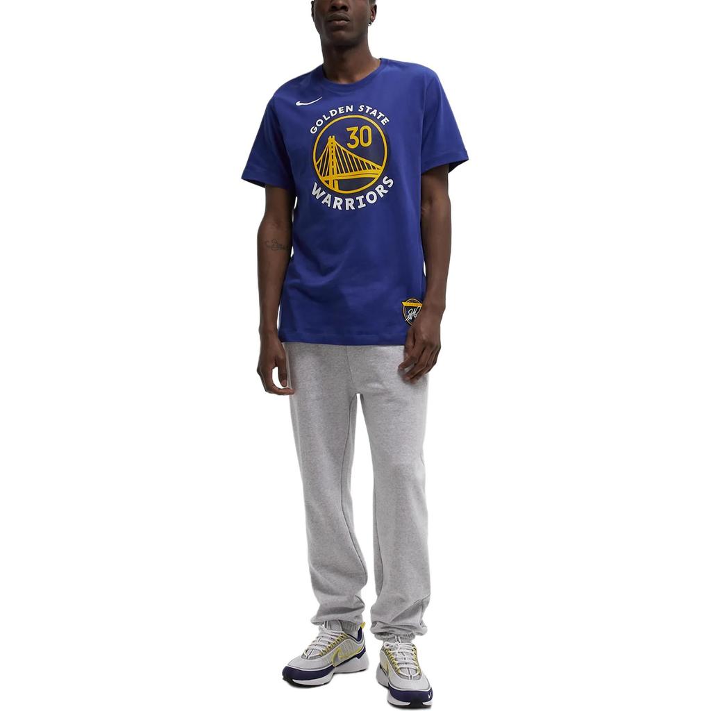Nike X NBA Collaboration Golden State Warriors Stephen Curry Select Series Comfortable Soft Stylish Short Sleeve T-Shirt Men Tops Rush-Blue HQ1317-495
