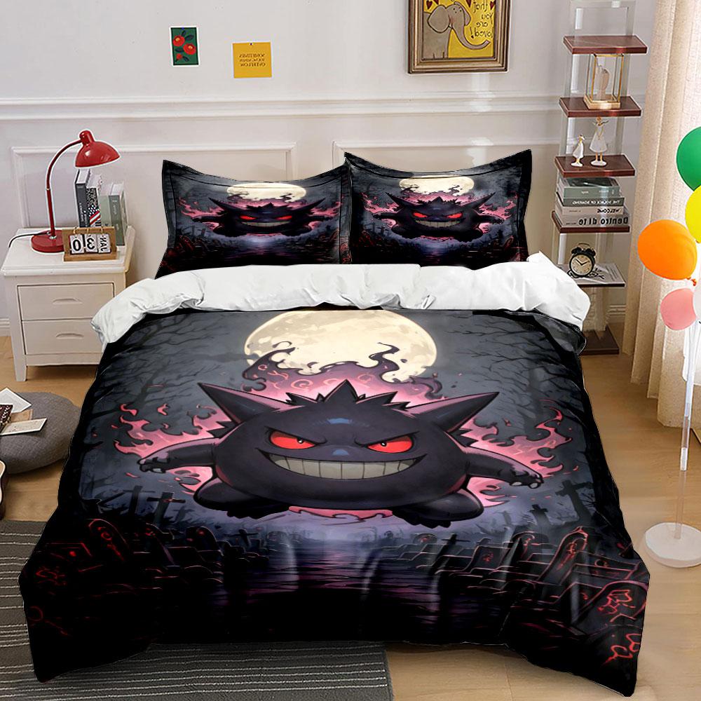 

Moon, Gengar, tombstones, flames. Bedding sets Duvet cover sets Duvet covers Pillowcases(1 * Duvet Cover 2 * Pillowcases, without duvet insert) 135x200cm