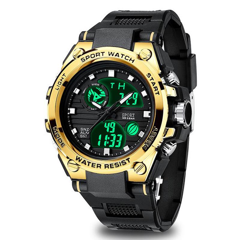 Multifunctional Quartz Electronic Dual Display Watch Men S Trendy Fashion Sports Luminous Electronic Student Watch