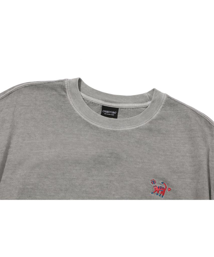 CPGN STUDIO Cat Stitch Pigment Short Sleeve Tee Ghost Grey