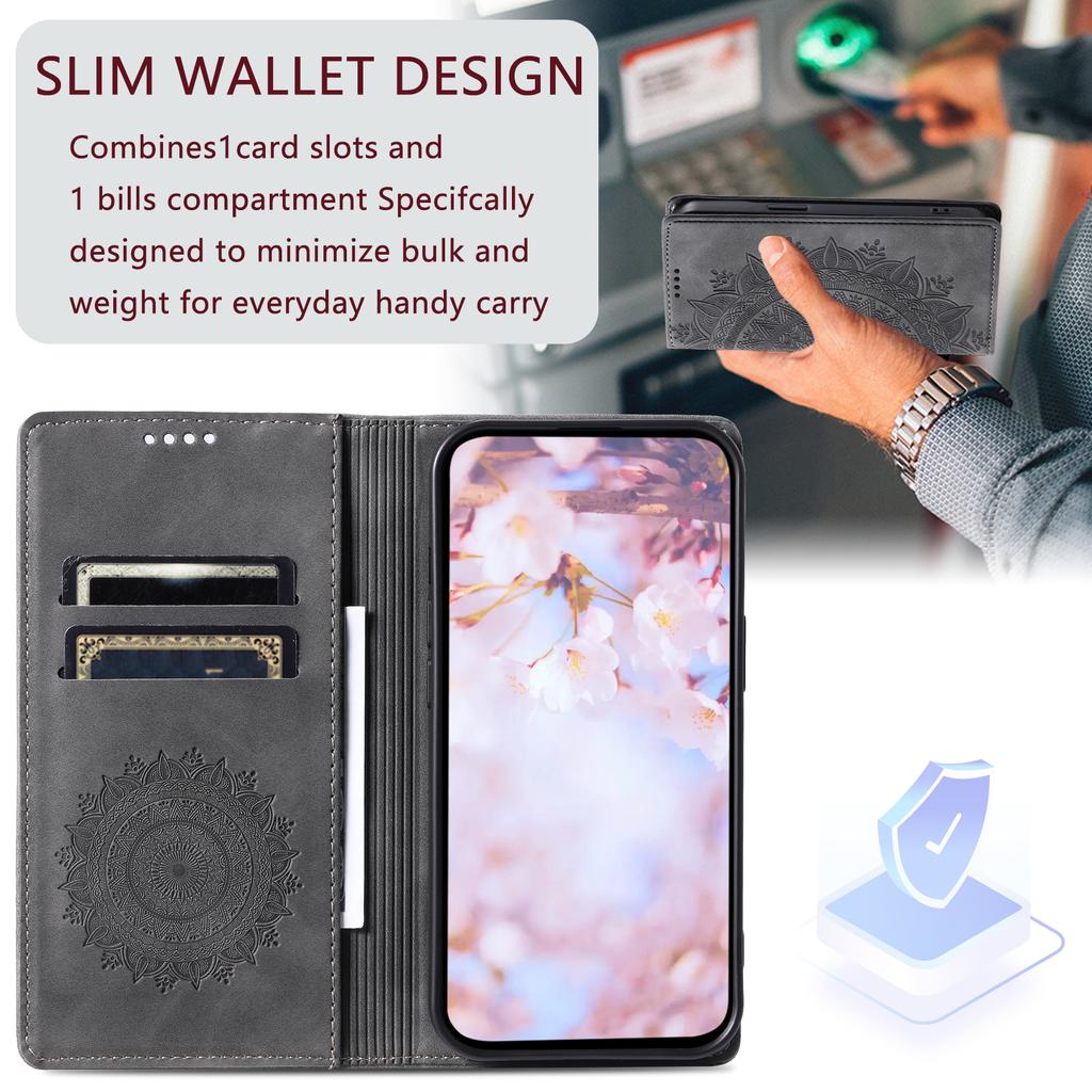 For Samsung Galaxy A55 5G Leather Case Mandala Flower Wallet Phone Cover