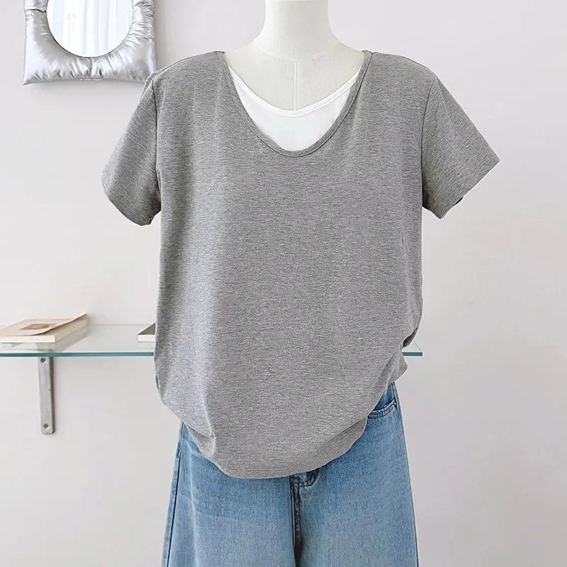 Solid Color Modal Short Sleeve T-Shirt Women's Summer New Loose Lazy Bottoming Top Women's Versatile