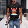 Santa Claus Deer Pattern T Shirt For Men Christmas 3D Printed Tees Summer Casual Loose T-Shirts O-Neck Short Sleeve Tops