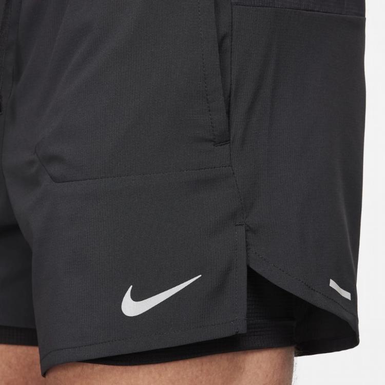 Nike Solid Mid-Waist Elastic Sports Casual Shorts Men Bottoms Black FN2992-010