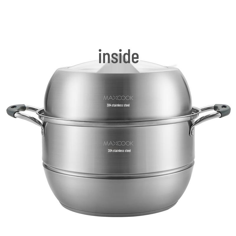 MAXCOOK 304 Stainless Steel 36cm 2-Layer Steamer Pot