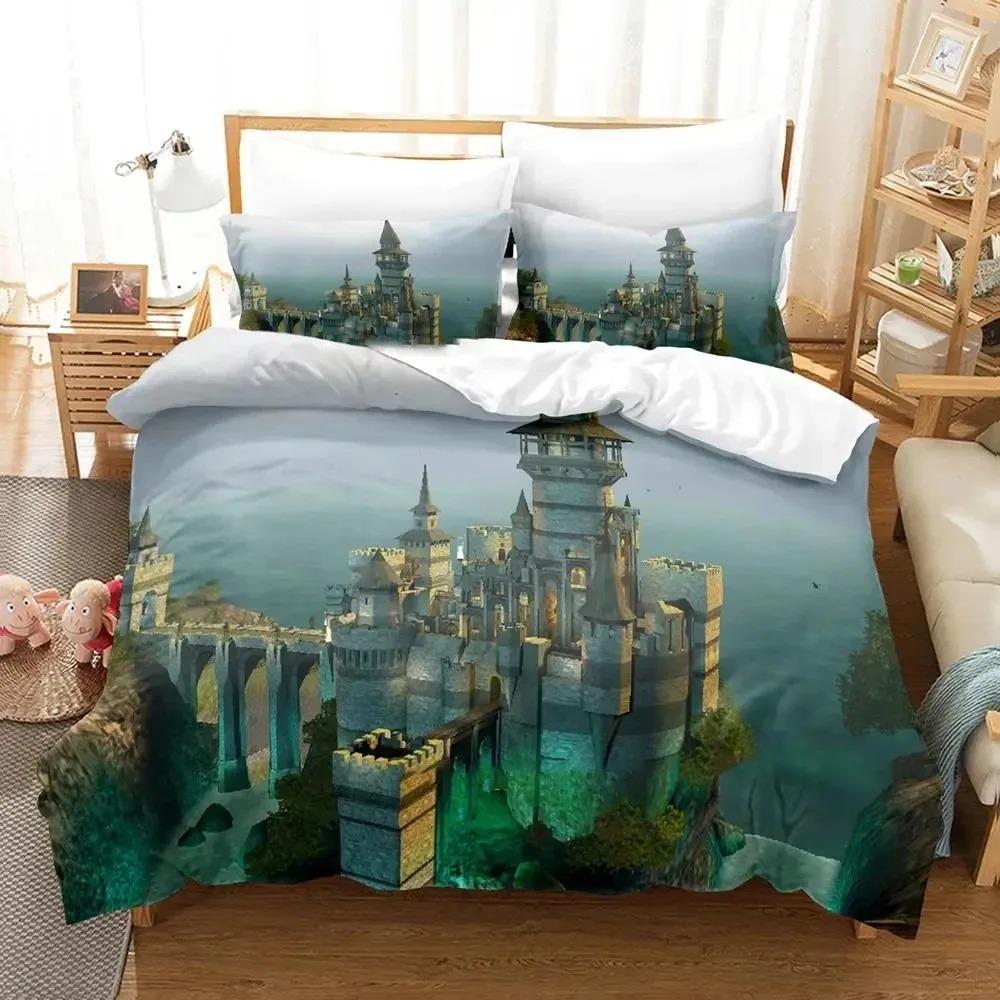 Science Fiction Enchanted Castle Bedding Set Boys Girls Twin Queen Size Duvet Cover Pillowcase Bed Boys Adult Home Textileextile