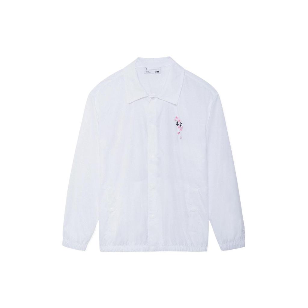 Li-Ning Sakura Series Botanical Floral Print Loose Casual Sun-Protective Jacket Unisex Jacket White AFDS943-3