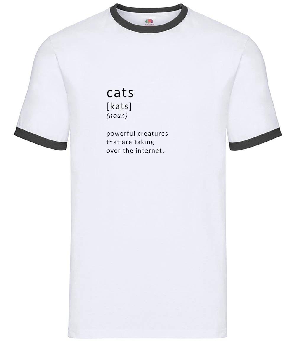 Funny Definition Cats Internet - Mens Ringer - Cat Pet Pets Kitten Meme XS