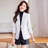 Women's Petite Purple Wool Suit Jacket - High-End Spring/Autumn 2024 Collection