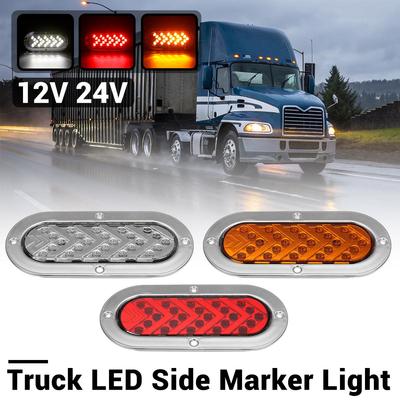 2ks 12V-24V 25LED Postranní obrysové světlo Oválné Plynulé LED Signální Blinkr zadního světla Pro nákladní automobil Van Přívěs RV