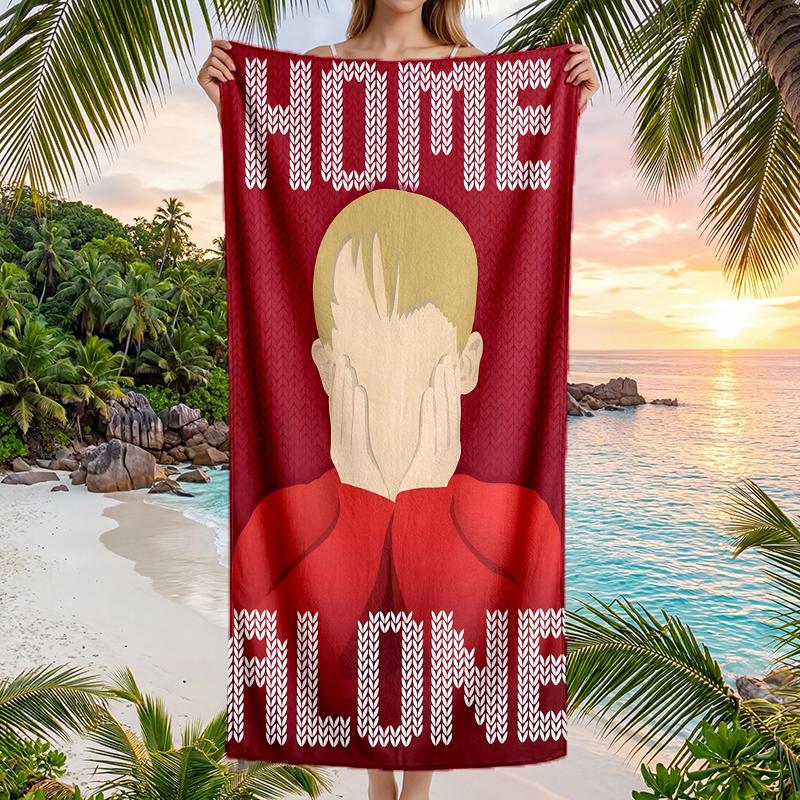 Home Alone Fashion Beach Towel: Ideal for Summer Adventures Soft, absorbent and quick drying suitable for swimming and bathing