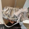 2025 Summer New Super Hot Small Bag Women's Fashion Versatile Niche Design One-shoulder Crossbody Bag Pleated Cloud Bag
