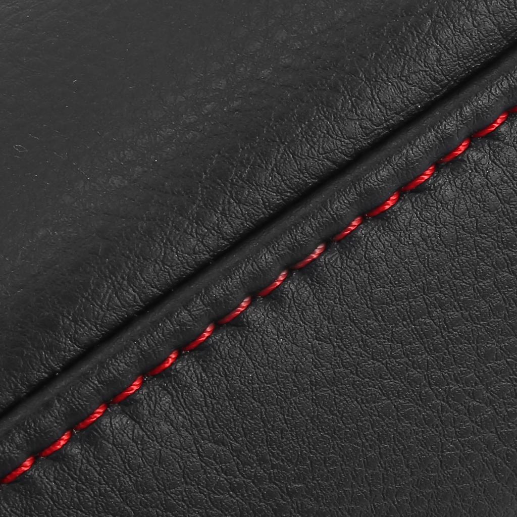 X AUTOHAUX Microfiber Leather Front Seat Armrest Replacement Black with Red for Toyota Sienna Covers, Line, 2011-2018