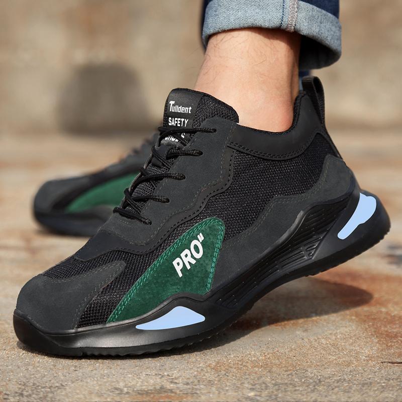 Fashion Sports Shoes Work Boots Puncture-proof Safety Shoes Men Steel Toe Shoes Security Protective Shoes Tactical Boots