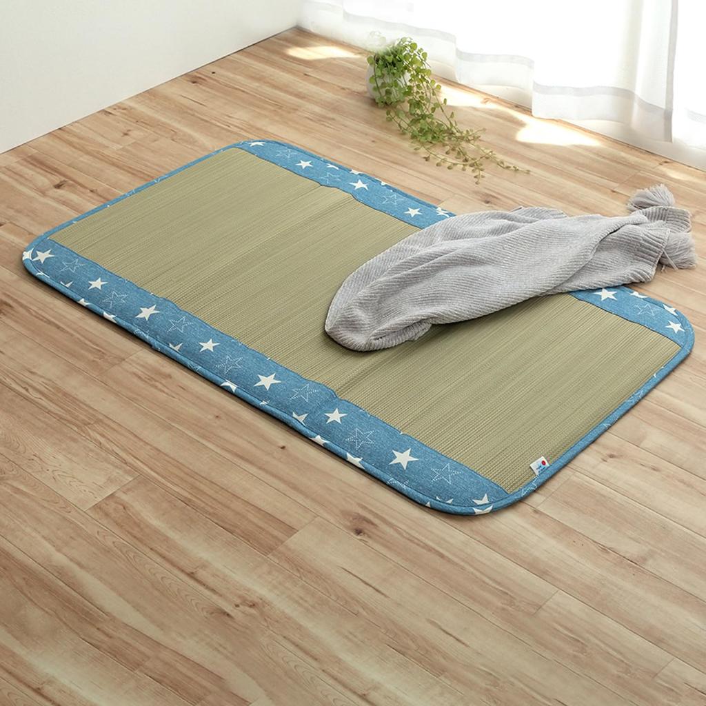 IKEHIKO Igusa Baby Denim Star 70 X Star Made In Ideal for Negoza Mattress/Futon Sheet, Pattern, Approx. 120cm, Blue, Children's, Mat, Japan, Naps,