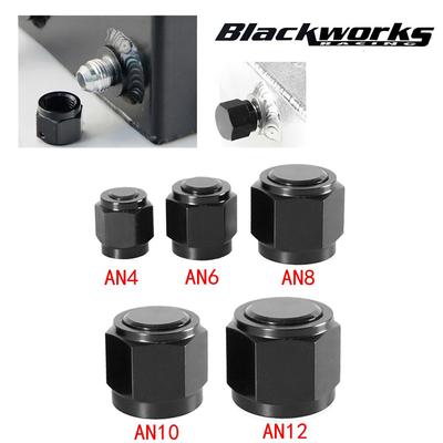 1Pcs High Quality Hex Head Port Fitting AN4 AN6 AN8 AN10 AN12 Adapter Female Flare End Cap Plug Tube Fitting Aluminum Black