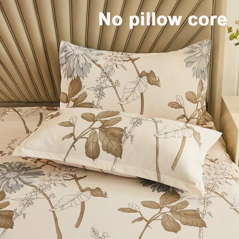 3PC Printed Bed Skirt Set 1Bed Skirt+2Pillowcases Floral Lace Bed Skirt Breathable Soft Bed Cover Bedding Set 360 ° Anti Slip Mattress Protector Cover