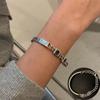 Braccialetto d'Argento Thailandese da Donna Vintage Geometrico Cuore Amore Fortunato Punk Gioielli 2023 Nuovo