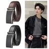 Simple Genuine Leather Belts 110/120/130cm Men's Waistband Luxury Metal Buckle Belt  Male
