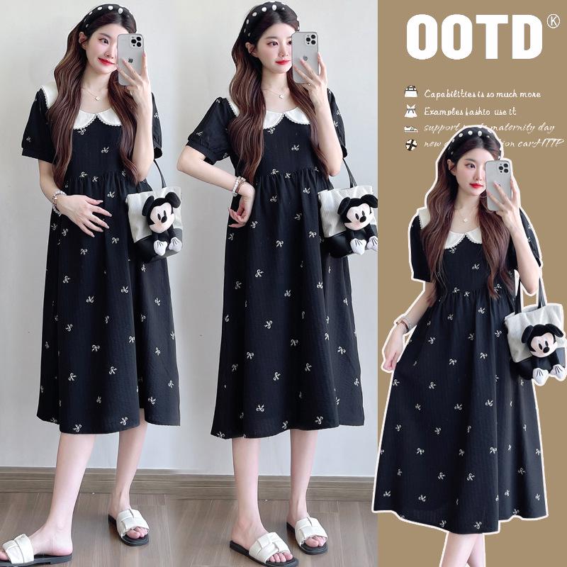 2026 Sweet Loose Maternity Summer Dress – Plus Size, Slimming, Long Skirt 2XL