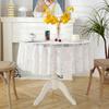 1Pc Polyester Vintage Desk Dust-proof Tablecloth White Lace Tablecover 150CM