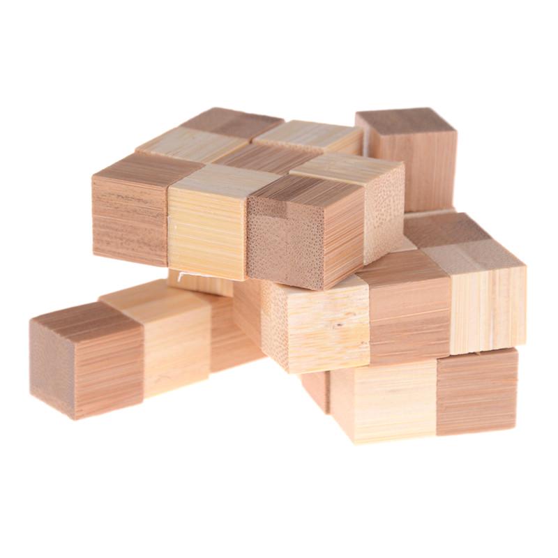 Iq Brain Teaser Kong Ming Lock Wooden Interlocking Burr 3D Puzzles Game Toy Gift