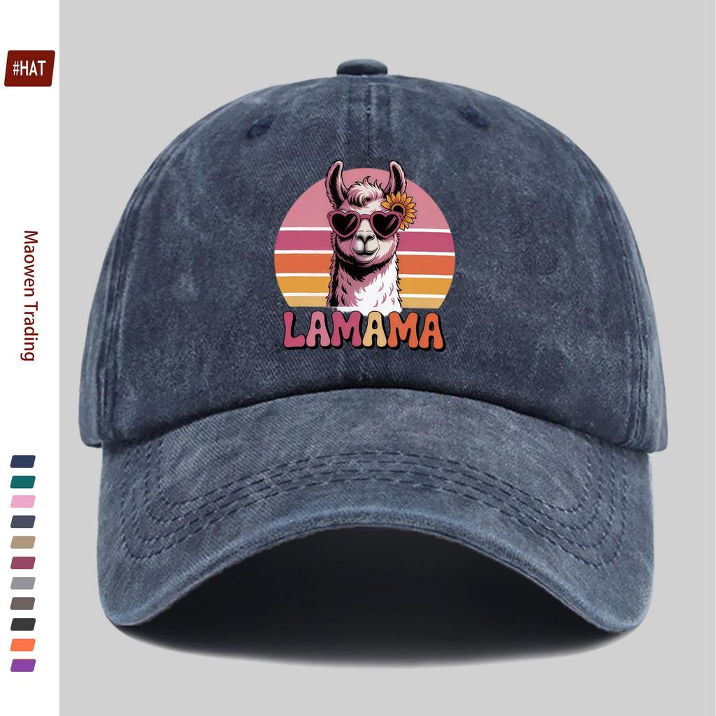 Pc LAMAMA Mode Brille Alpaka Sonnenblumen Muster Baseballkappe Trucker Sonnenhut Bequem Leicht Papa Hut Mama und Papa Strand