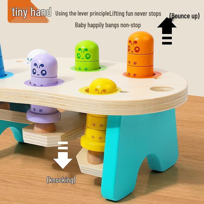 Wooden Whack-a-Mole Puzzle Table for Kids: Hand-Eye Coordination Toy