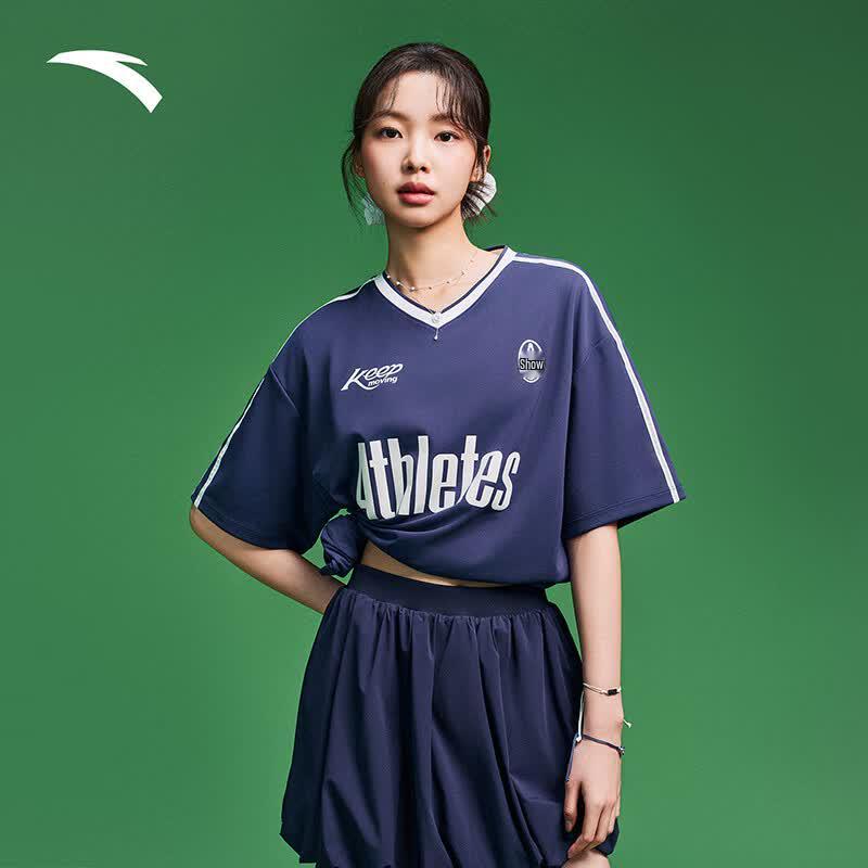Anta Women s Collegiate V-Neck T-Shirt 2XL