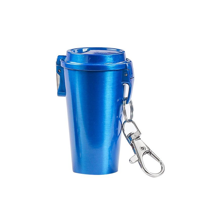 Stylish Metal Portable Ashtray & Cigarette Case with Pop-Top and Carabiner