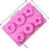 1Pc DIY Baking Supplies 6 Flower Shaped Donut Silicone Chocolate Mold Round Bread