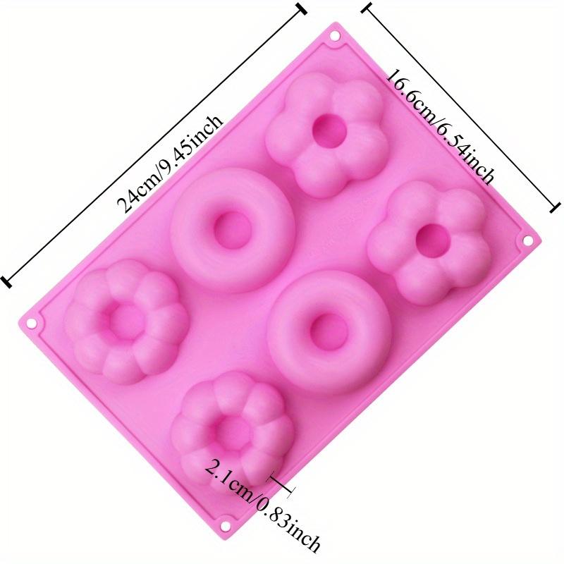 1Pc DIY Baking Supplies 6 Flower Shaped Donut Silicone Chocolate Mold Round Bread