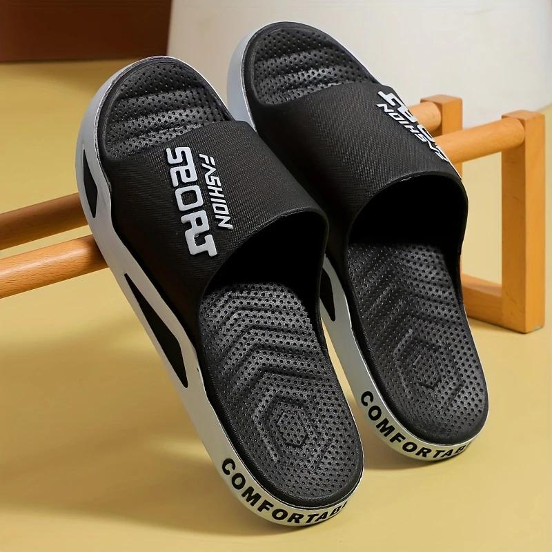 

Мужские модные тапочки, нескользящие и дезодорирующие, летние пляжные сандалии 48-49 чёрный