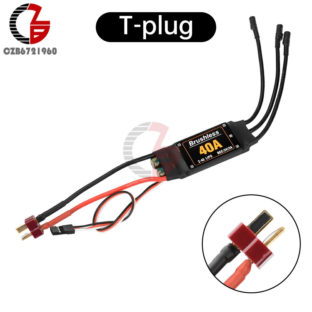 40A ESC Brushless Electric Control 2-4S ESC Speed Controller with 5V3A UBEC suitable for RC FPV Quadcopter Fixed Wing Model
