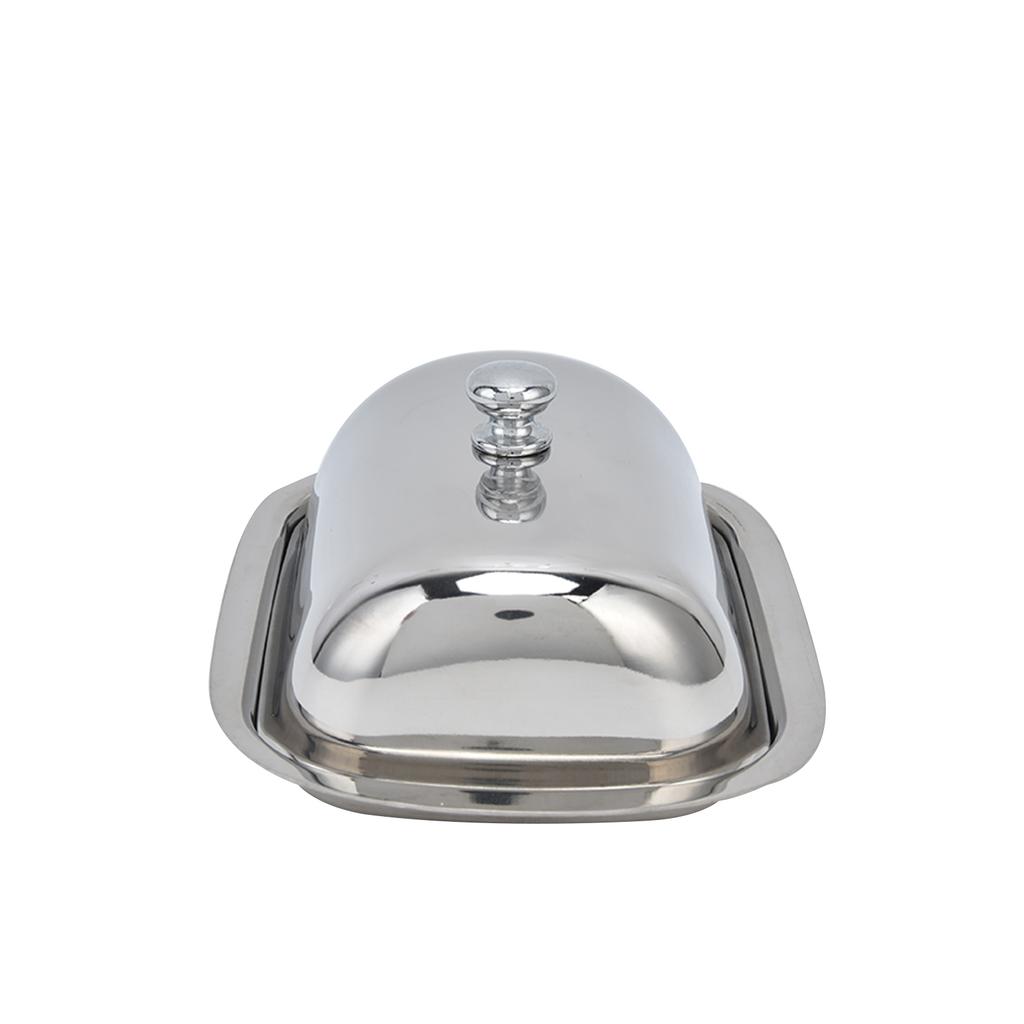 Stainless Steel Butter Dish HighGloss Dessert Bread Cheese Cake Box Food Storage Box with Lid