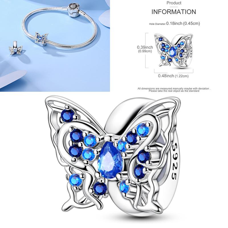 Copper Dragonfly Butterfly Pendant Charms Bead Fit Original Bracelet Bangle Women Jewelry Girl Making Beads