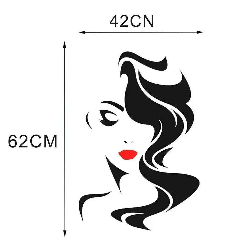 Female Face Beauty Vinyl Wall Decal Beauty Studio Door Sticker Cosmetic Makeup Wall Art Sticker Mural Removable Salon Decoration