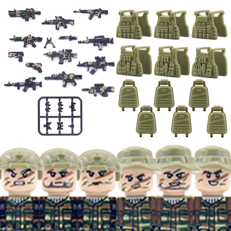 City SWAT Ghost Commando Figures Building Blocks Modern Police Special Forces UN Army Soldier Military Weapone Bricks Toys