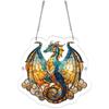 Acrylic Stained Glass Style Dragon Sun Catcher Window Hanging Ornament with Chain for Home Decoration and Gift