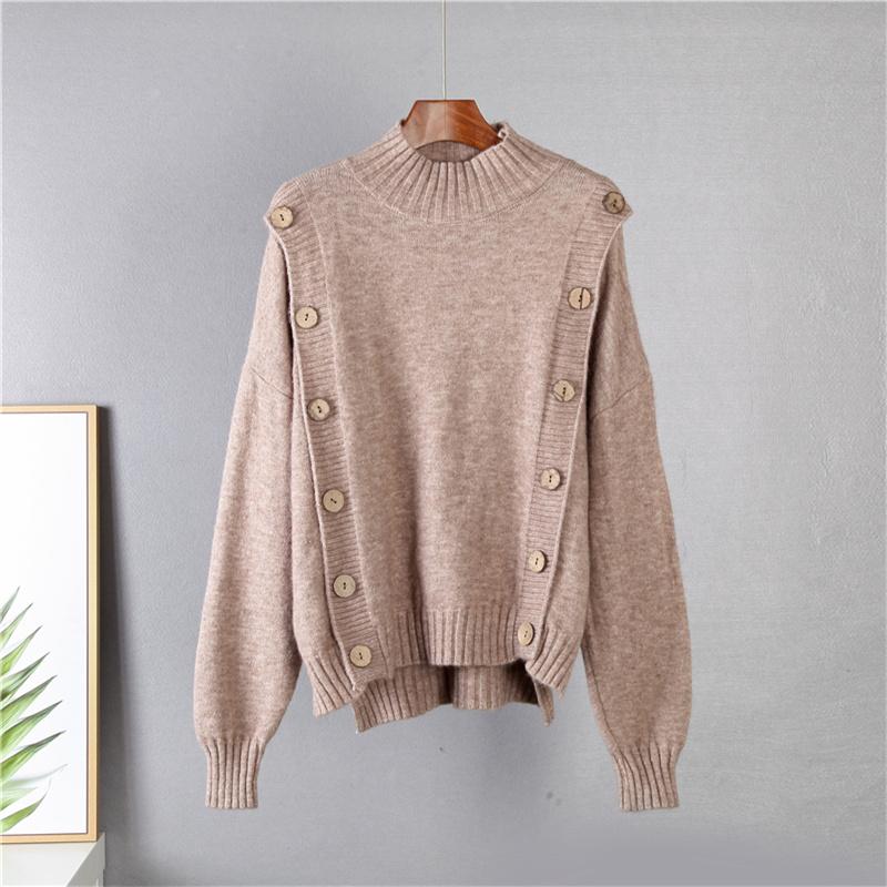 Hirsionsan Ležérní měkká pletená souprava Dámské 2021 Podzim Zima Svetr & Mrkvové kalhoty 2 kusy Dámský outfit Tepláky Haremové kalhoty