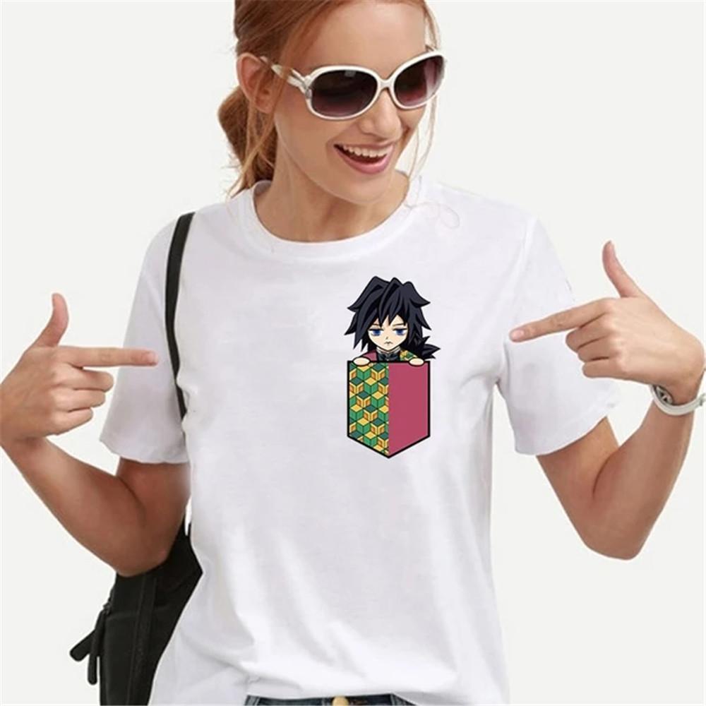 Maglietta con Stampa Taschino Personaggi Anime Cartone Animato Donna Adolescenti Magliette Abbigliamento Unisex Vintage Streetwear Stile Quotidiano Moda Streetwear