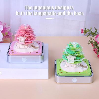 2026 3D Paper Art Calendar with Lights Desk Calendar Art Calendar Sculpture for Christmas Housewarming Desktop Decoration