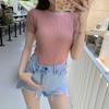 1116 summer new round neck slim bottom short-sleeved t-shirt women's top tight inside ice silk knitted sweater thin wholesale