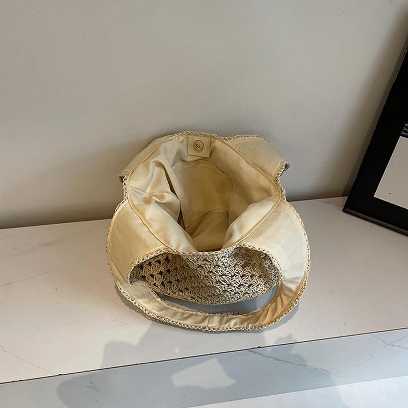 Yogodlns Casual Woven Straw Bag Large Capacity Fashionable Shoulder Beach Vacation Bag for Spring Summer Shopper Handbag Totes