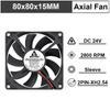 Gdstime 1 Piece DC 12V 24V 80mm x 15mm Dual Ball Bearing PC Case DC Cooling Fan 80x80x15mm 8cm 8015 Mute Radiator Cooler 2 Pin